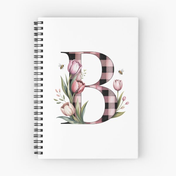 Item preview, Pink Plaid Tulip Letter B Monogram designed and sold by Heather Renees Designs.