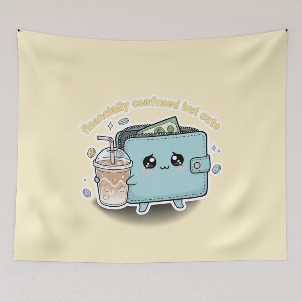 Item preview, Financially Confused But Cute Kawaii Design designed and sold by DesignNovaCo.