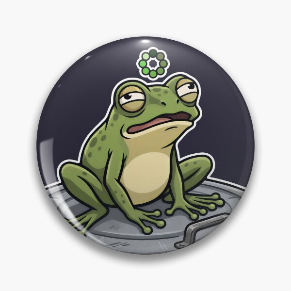 Item preview, Funny Tired Frog Sitting on Trash Can Lid Still Loading designed and sold by LinaValearte.