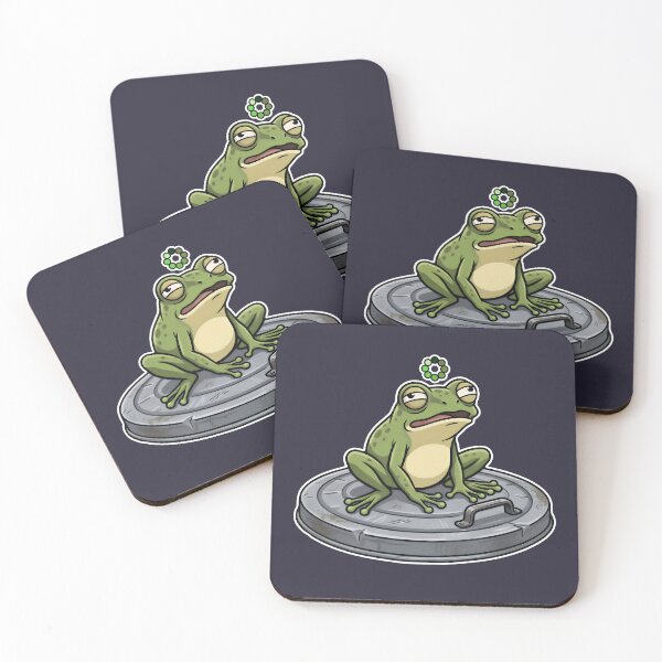 Item preview, Funny Tired Frog Sitting on Trash Can Lid Still Loading designed and sold by LinaValearte.