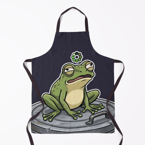 Item preview, Funny Tired Frog Sitting on Trash Can Lid Still Loading designed and sold by LinaValearte.