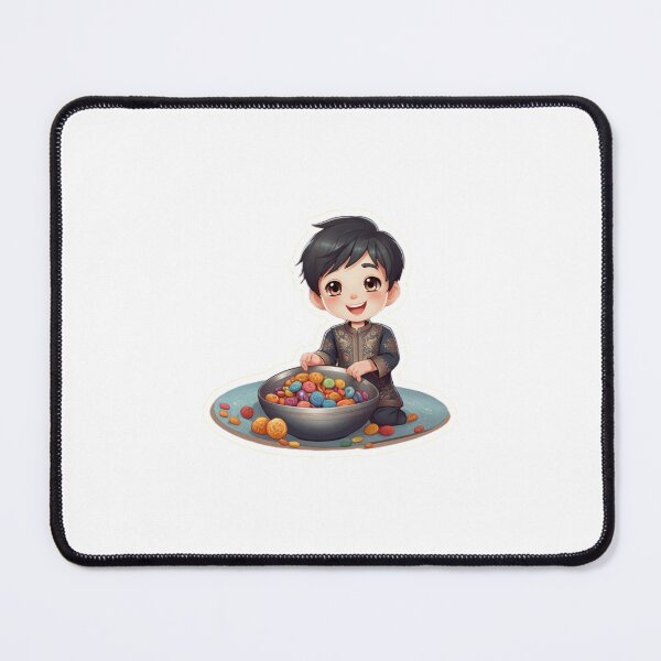 Item preview, Cute Chibi Boy with Glowing Ramadan Lantern Sticker designed and sold by Sidra digital art 8277237.