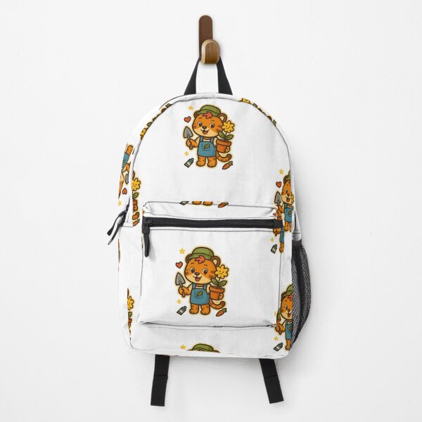 Item preview, Cute Gardener Tiger with Flower Pot – Whimsical Illustration designed and sold by Joyfulfabric.