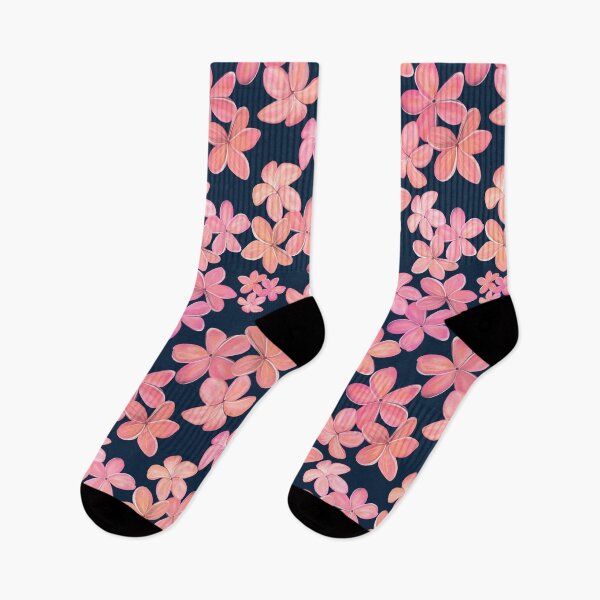Item preview, Pink and Coral Plumeria on Dark Navy designed and sold by PD-Coastal.
