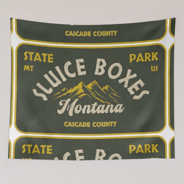 Item preview, Sluice Boxes State Park, Cascade County, Montana, badge design designed and sold by Wanderful-roads.