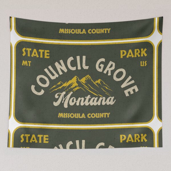 Item preview, Council Grove State Park, Missoula County, Montana, badge design designed and sold by Wanderful-roads.