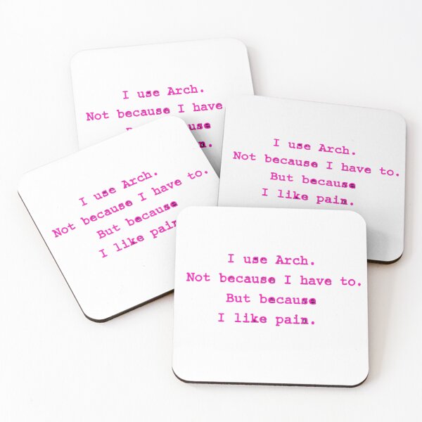 Item preview, Pink Text Arch Linux Meme – I Like Pain – Nerd – Hacker designed and sold by PrintNex.