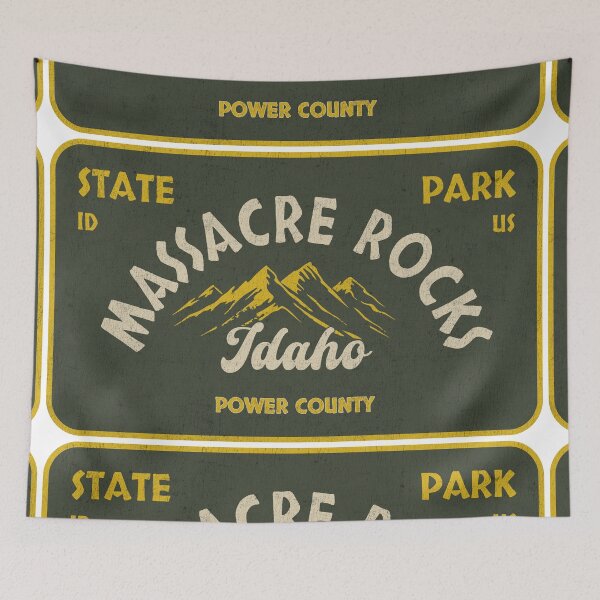 Item preview, Massacre Rocks State Park, Power County, Idaho, badge design designed and sold by Wanderful-roads.