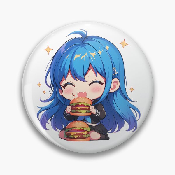 Item preview, Sayaka Maizono Danganronpa Chibi Kawaii Burger Smile designed and sold by earlobejerk.
