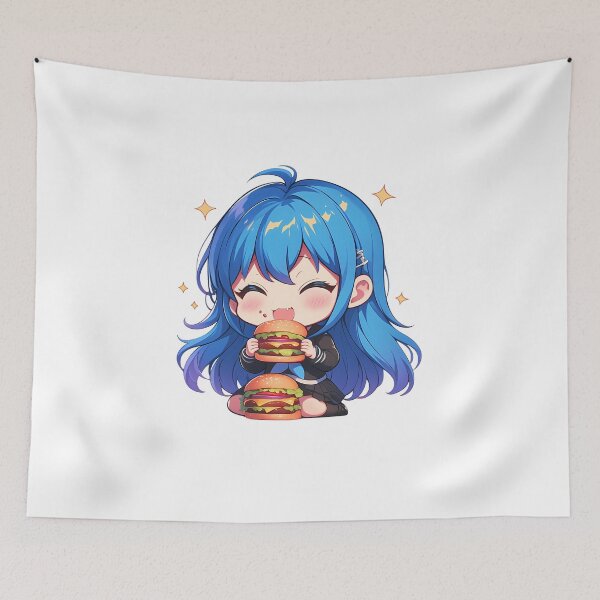 Item preview, Sayaka Maizono Danganronpa Chibi Kawaii Burger Smile designed and sold by earlobejerk.
