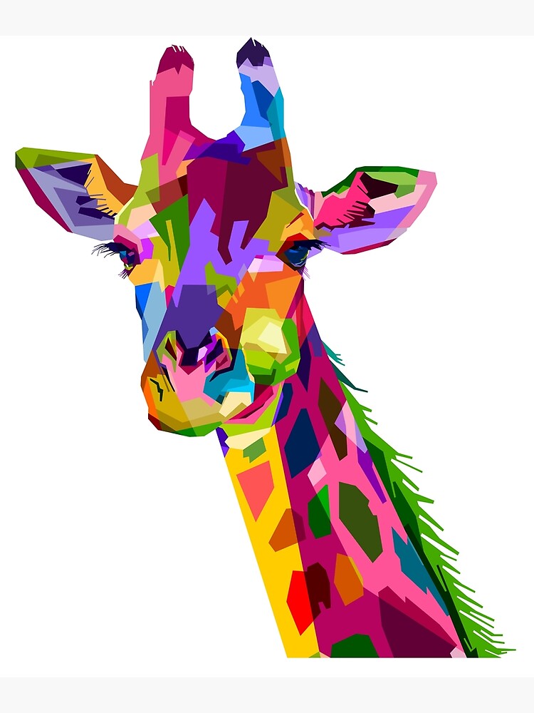 "Colorful Giraffe" Canvas Print by GondesDesign Redbubble