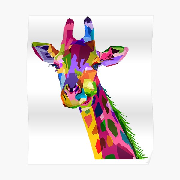Colorful Giraffe Poster
