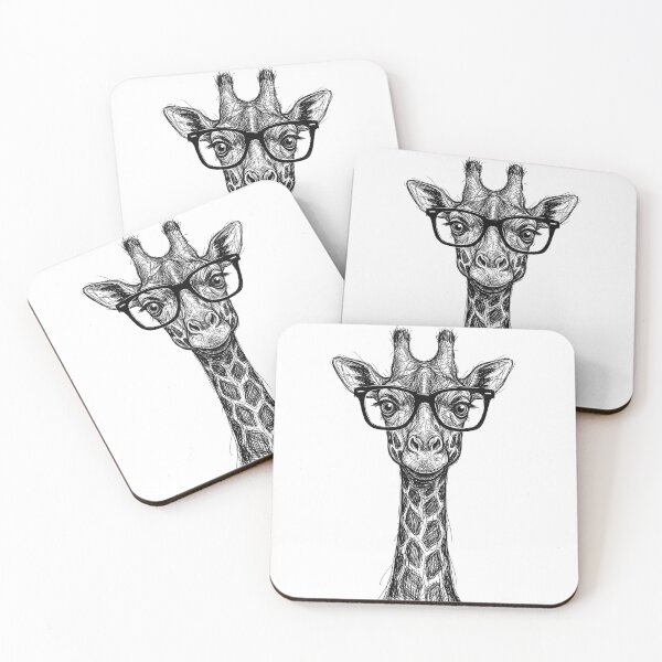 Item preview, A Sketch of a Girraffe Wearing Glasses designed and sold by PINEZKA_DESIGN.