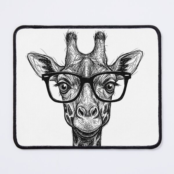 Item preview, A Sketch of a Girraffe Wearing Glasses designed and sold by PINEZKA_DESIGN.