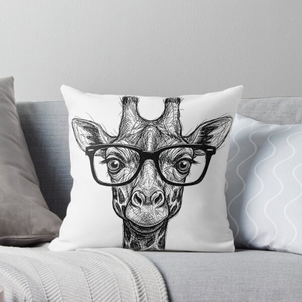 Item preview, A Sketch of a Girraffe Wearing Glasses designed and sold by PINEZKA_DESIGN.