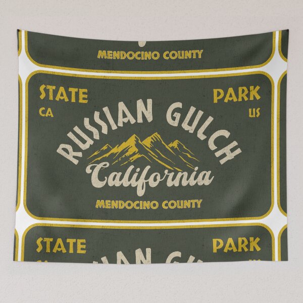 Item preview, Russian Gulch State Park, Mendocino County, California, badge design designed and sold by Wanderful-roads.