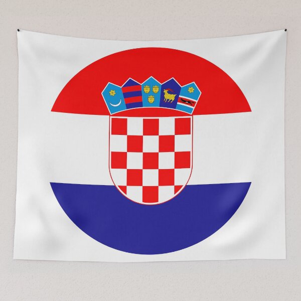 Item preview, Croatia Round Flag Croatian Patriotic Heritage designed and sold by NTGUILTY.