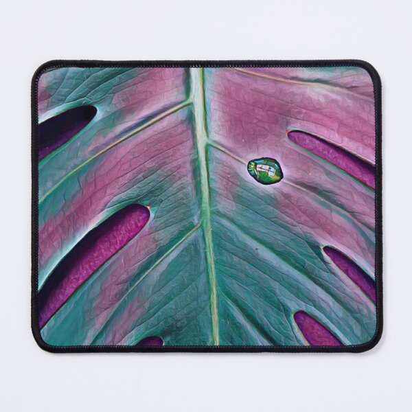 Item preview, Dark Monstera Leaf with Water Drops – Modern Nature Design designed and sold by SilentBloomLab.