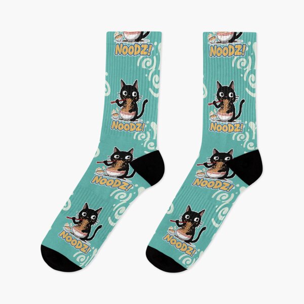 Item preview, Noodz! Black Cat Eating Ramen Pixel Art Cartoon designed and sold by Taridesign.
