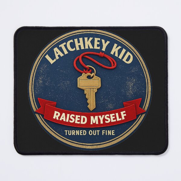 Item preview, Latchkey Kid Raised Myself Turned Out Fine Gen X Badge designed and sold by VaultInk.