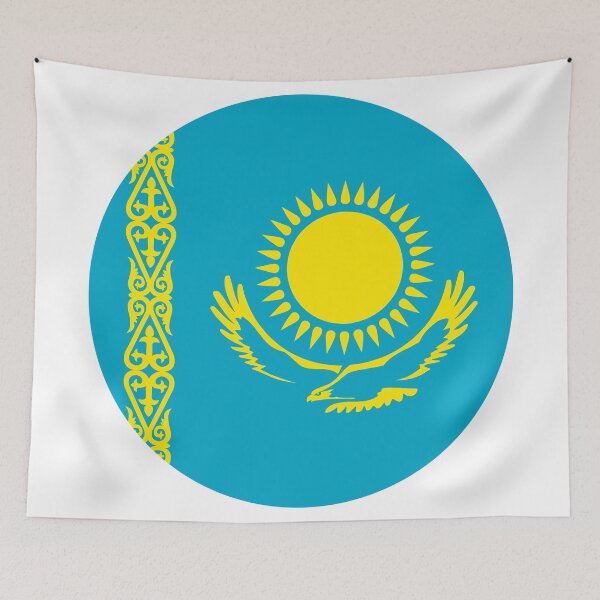 Item preview, Kazakhstan Round Flag Kazakh Patriotic Heritage designed and sold by NTGUILTY.
