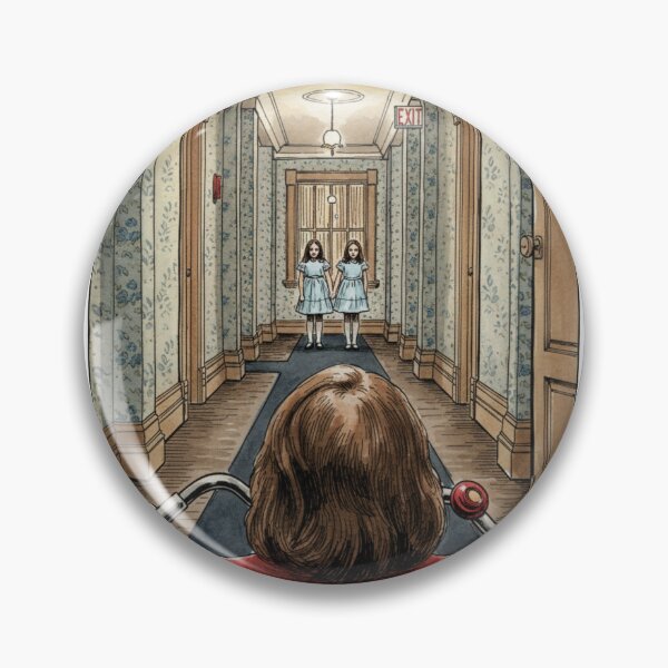 Item preview, The Shining Twins Hallway – Vintage Horror Illustration designed and sold by LavinyArt.