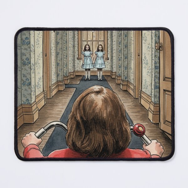 Item preview, The Shining Twins Hallway – Vintage Horror Illustration designed and sold by LavinyArt.