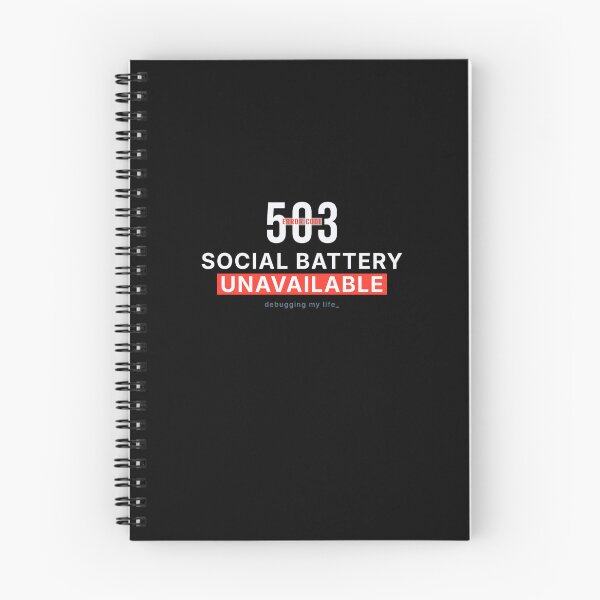 Item preview, 503 Social Battery Unavailable - Funny Introvert Error Code Typography designed and sold by vizzionary.