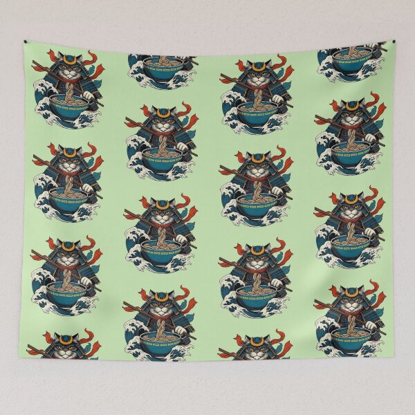 Item preview, "Samurai Cat Ramen Warrior" designed and sold by Dogandesighn.