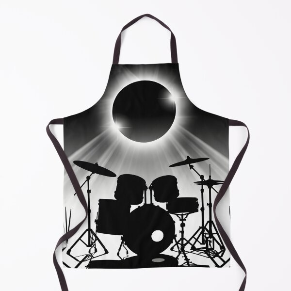 Item preview, Eclipse Drummer Silhouette – Aesthetic Drum Set Under Solar Eclipse designed and sold by CrimsonChords.