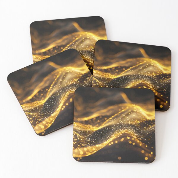 Item preview, Shimmering Golden Wave Abstraction designed and sold by lashdeart.