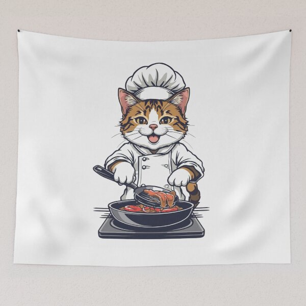 Item preview, Cute Cat Cooking in Chef Hat designed and sold by funnyshop222.