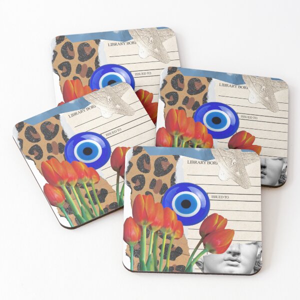 Item preview, Collage Art: Tulips, Evil Eye, Leopard Print, Bust, Clouds designed and sold by TheadorasPrints.