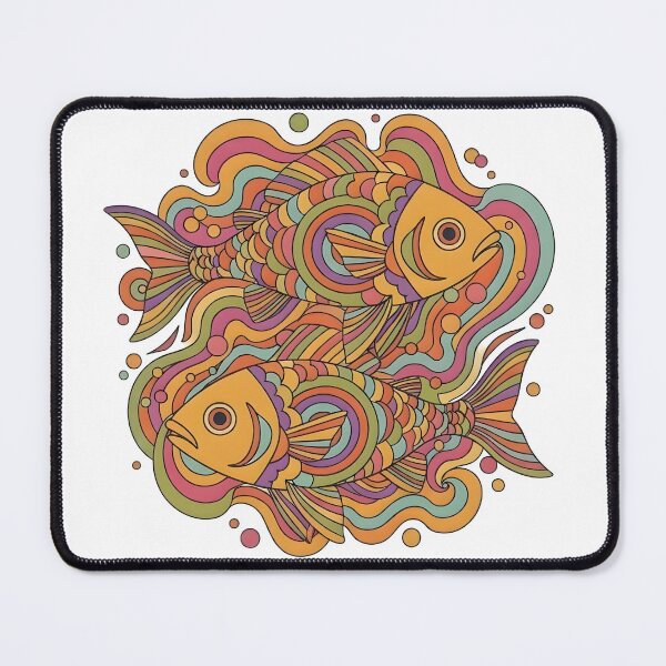 Item preview, Psychedelic Retro Fish 70s designed and sold by LMDIGITAL6.