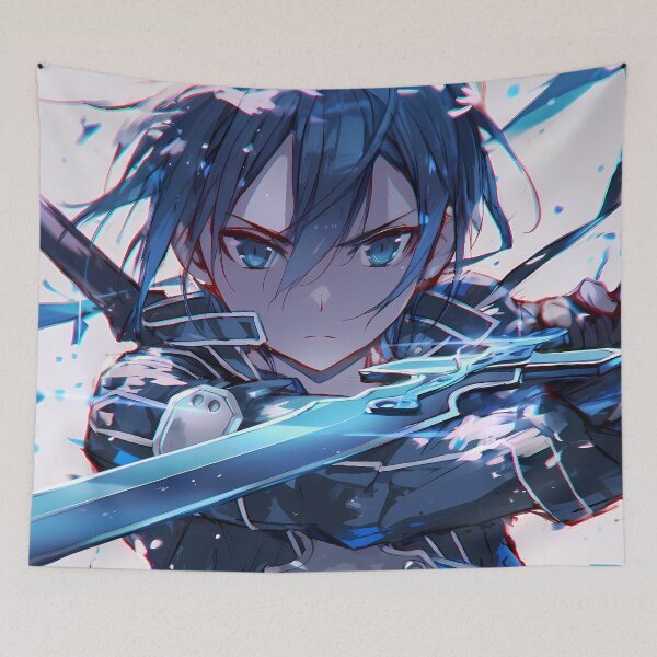 Item preview, Kirito Sword Art Online Blue Glow Dynamic Anime Boy designed and sold by earlobejerk.