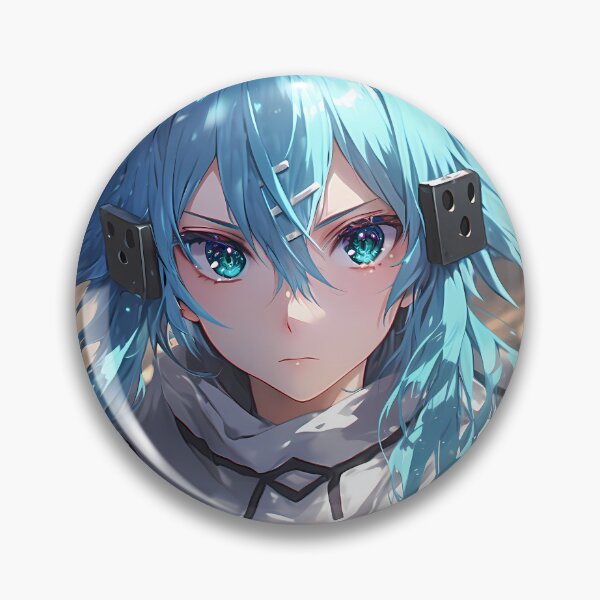 Artikelvorschau, Sinon aus Sword Art Online, blauhaarige Waifu aus der Winterstadt. entworfen und verkauft von earlobejerk.