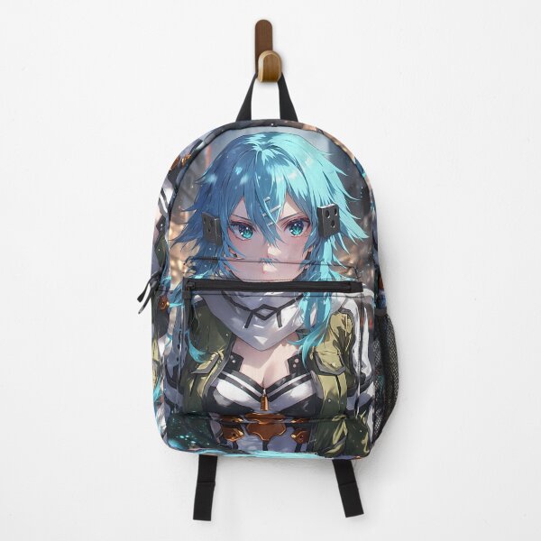 Item preview, Sinon Sword Art Online Blue Hair Winter City Lights Waifu designed and sold by earlobejerk.
