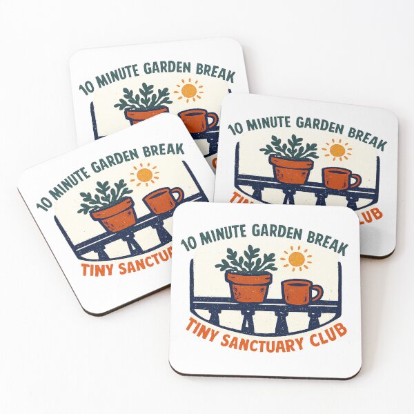 Item preview, 10 Minute Garden Break Tiny Sanctuary Club Badge designed and sold by VaultInk.