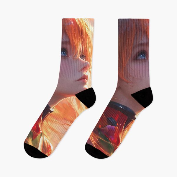 Item preview, Asuka Langley Soryu Neon Genesis Evangelion Golden Hour Closeup Portrait designed and sold by earlobejerk.