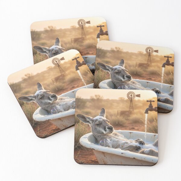 Item preview, Kangaroo Takes a Outdoor Bath designed and sold by Tridentulus.