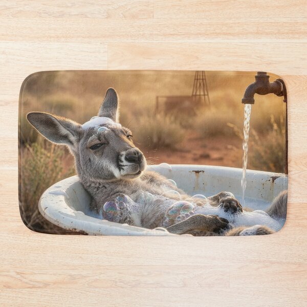 Item preview, Kangaroo Takes a Outdoor Bath designed and sold by Tridentulus.