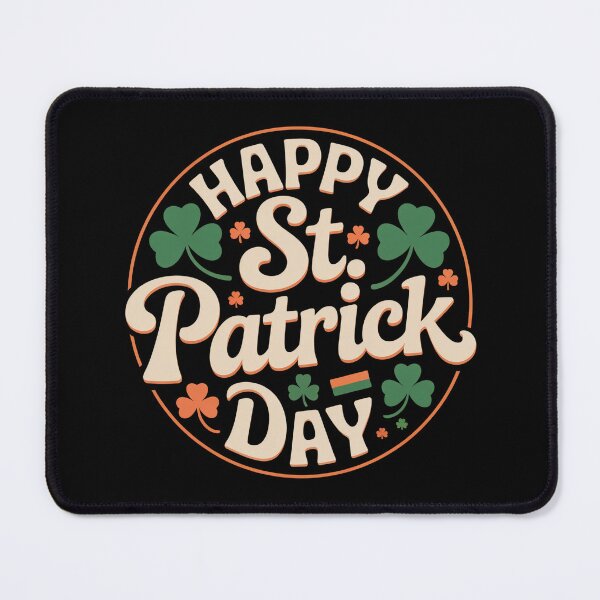 Item preview, Happy St. Patrick’s Day Retro Typography Shamrock Design designed and sold by SoftStyleStudio ⭐⭐⭐.