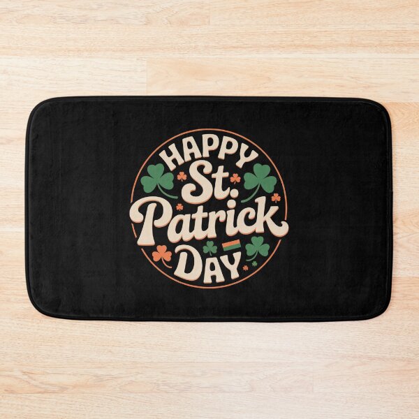 Item preview, Happy St. Patrick’s Day Retro Typography Shamrock Design designed and sold by SoftStyleStudio ⭐⭐⭐.
