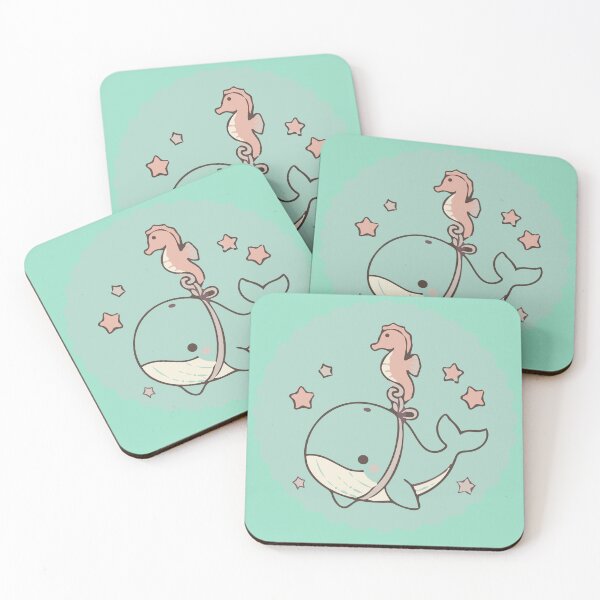 Item preview, Cute Kawaii Whale and Seahorse Nursery Clipart designed and sold by BestChoiceService.