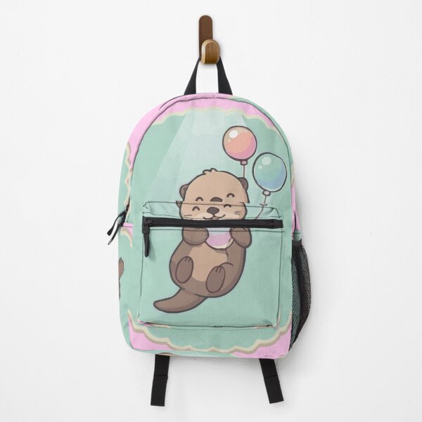 Item preview, Cute Floating Otter with Balloons Vintage Badge designed and sold by BestChoiceService.