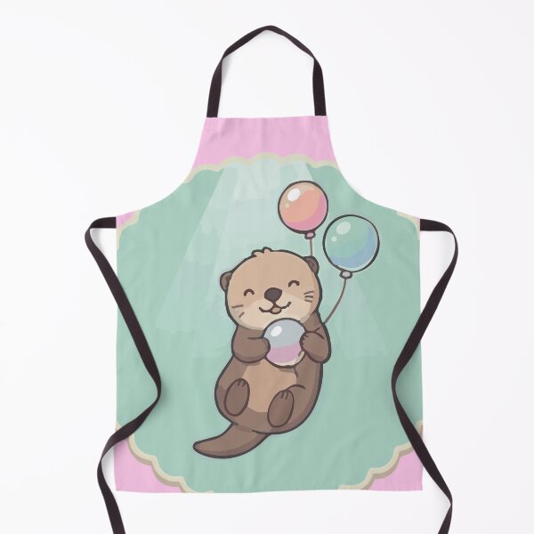 Item preview, Cute Floating Otter with Balloons Vintage Badge designed and sold by BestChoiceService.