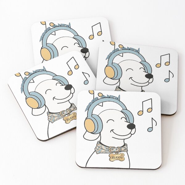 Item preview, Happy Dog Listening to Music Illustration designed and sold by BestChoiceService.
