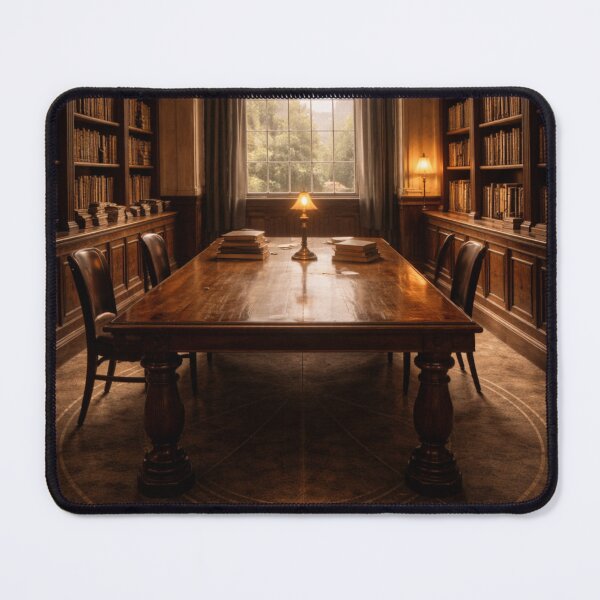 Item preview, Dark Academia Study Wall Art | Vintage Library Interior with Warm Light, Elegant Reading Room Aesthetic Decor Print designed and sold by Element Horizon Studio.