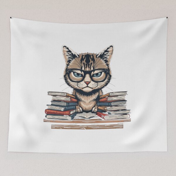 Item preview, Focused Cat Studying with Books designed and sold by funnyshop222.