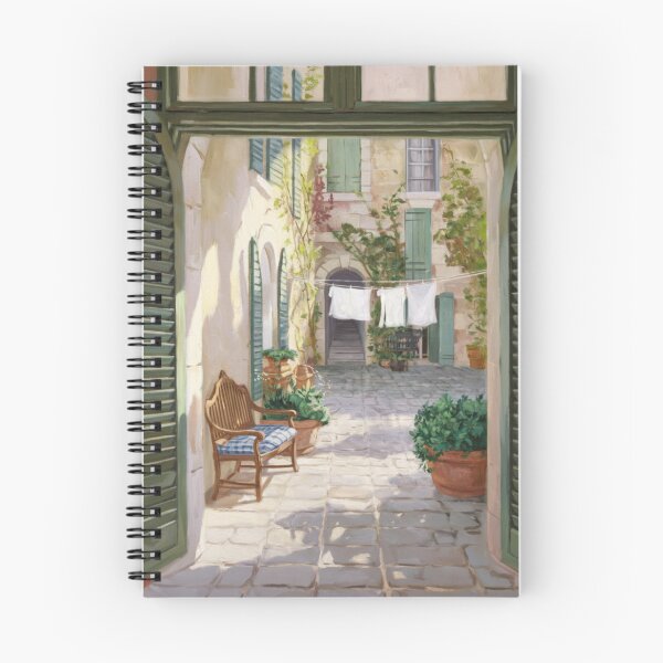 Item preview, Sunlit French Courtyard Scene | Provence Village Lifestyle Painting designed and sold by CARRAANN.